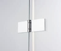 Fortuna shower with glass–glass hinge without raise-and-lower mechanism, exterior view