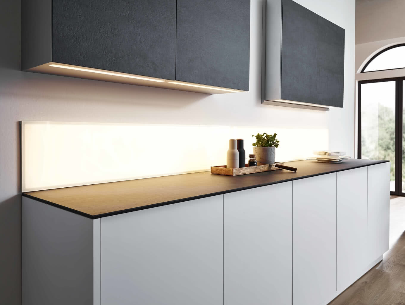 Lechner Switchy Beleuchtete Kuchenruckwand Mit Wechselsystem