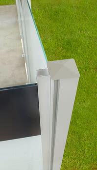 SPRINZ Sichtschutz aus Glas mit Pfostensystem Compact
