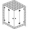 Four-sided shower corner entry with two fixed parts