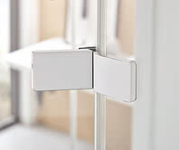 Entirely new hinge technology. Turning mechanism covered even when in motion.