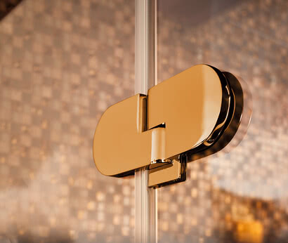 Spinell Plus shower hinges in gold