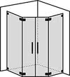 Achat R Plus Fünfeck-Dusche mit zwei Türen