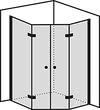 BS-Dusche fünfeck mit zwei Türen