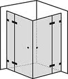 BS-Dusche corner entry with two fixed parts