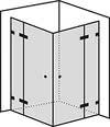 BS-Dusche Eckeinstieg mit zwei Festteilen