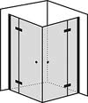 BS-Dusche Eckeinstieg mit zwei Festteilen
