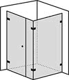 BS-Dusche 75/150 side entry with fixed part