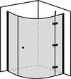 Fortuna Viertelkreis-Dusche mit zwei Festteilen