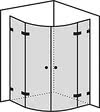 Fortuna quadrant shower with two fixed parts and two doors