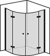 Fortuna quadrant shower with two fixed parts and two doors