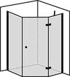 Fortuna five-sided shower with two fixed parts