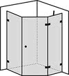 Fortuna Fünfeck-Dusche mit zwei Festteilen