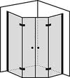 Fortuna Fünfeck-Dusche mit zwei Türen 