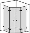 Fortuna five-sided shower with two doors