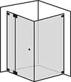 Four-sided shower side entry with fixed part