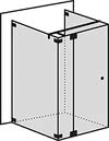 Four-sided shower front entry with fixed part