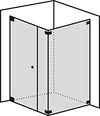 Four-sided shower side entry with fixed part