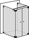 Four-sided shower front entry with two doors 