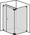 Four-sided shower side entry with fixed part