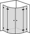 Spinell Plus Viertelkreis-Dusche mit zwei Türen
