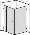 Four-sided shower side entry with fixed part