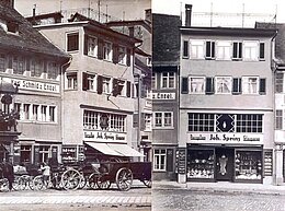 1886 Glashandelsgeschäft auf dem Ravensburger Marienplatz