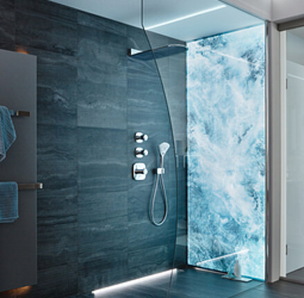 Walk-in glass showers